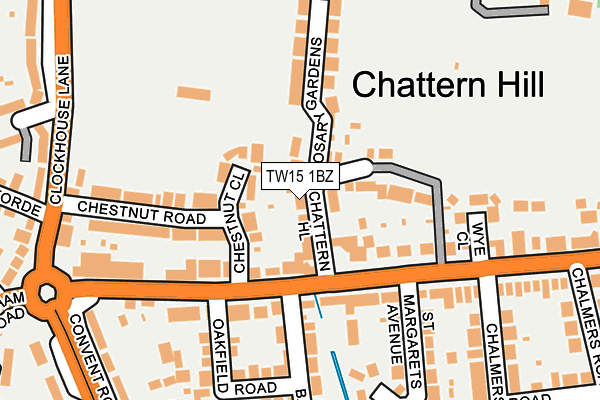 TW15 1BZ map - OS OpenMap – Local (Ordnance Survey)