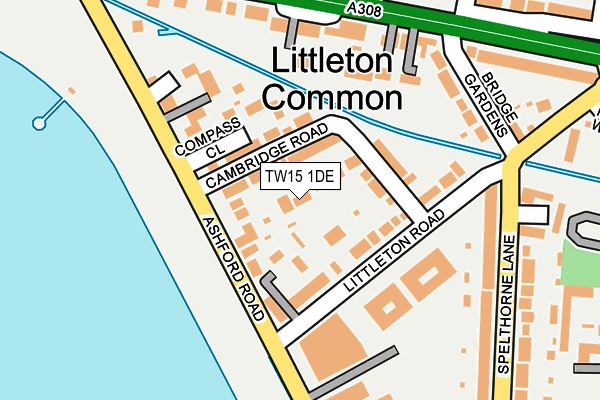 TW15 1DE map - OS OpenMap – Local (Ordnance Survey)