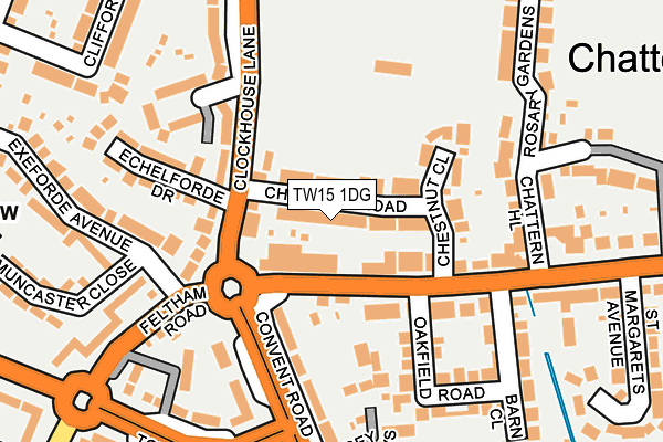 TW15 1DG map - OS OpenMap – Local (Ordnance Survey)