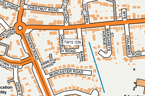 TW15 1DN map - OS OpenMap – Local (Ordnance Survey)