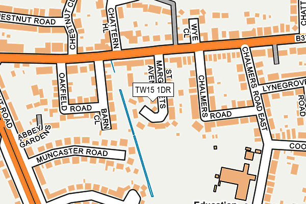 TW15 1DR map - OS OpenMap – Local (Ordnance Survey)