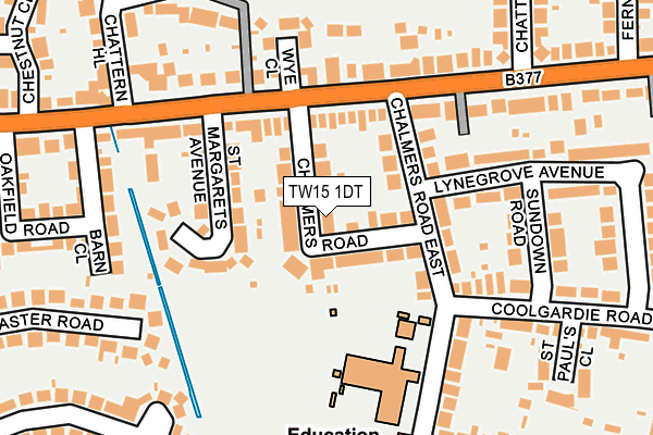 TW15 1DT map - OS OpenMap – Local (Ordnance Survey)