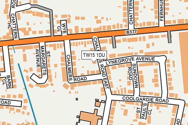 TW15 1DU map - OS OpenMap – Local (Ordnance Survey)