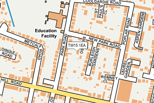 TW15 1EA map - OS OpenMap – Local (Ordnance Survey)
