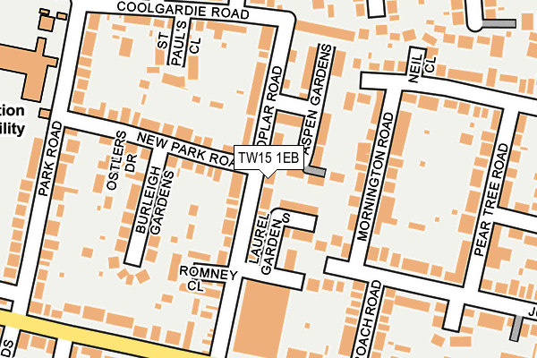 TW15 1EB map - OS OpenMap – Local (Ordnance Survey)