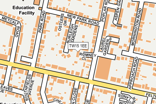 TW15 1EE map - OS OpenMap – Local (Ordnance Survey)