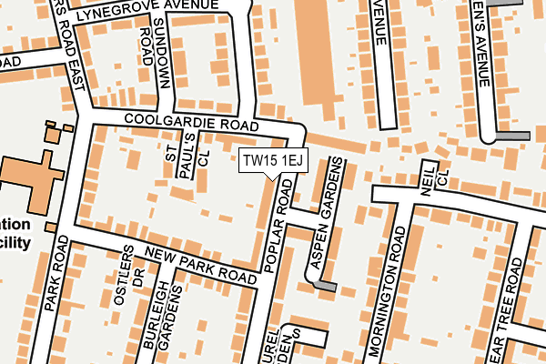 TW15 1EJ map - OS OpenMap – Local (Ordnance Survey)