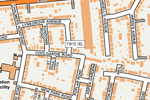 TW15 1EL map - OS OpenMap – Local (Ordnance Survey)