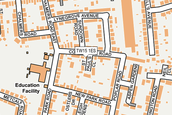 TW15 1ES map - OS OpenMap – Local (Ordnance Survey)