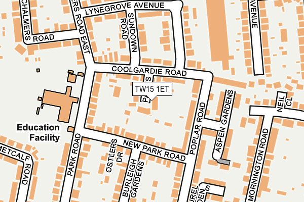 TW15 1ET map - OS OpenMap – Local (Ordnance Survey)