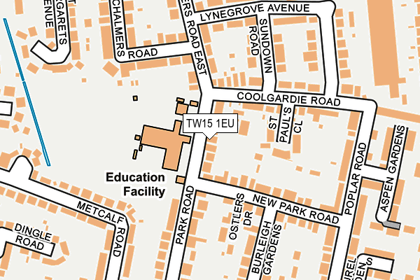 TW15 1EU map - OS OpenMap – Local (Ordnance Survey)