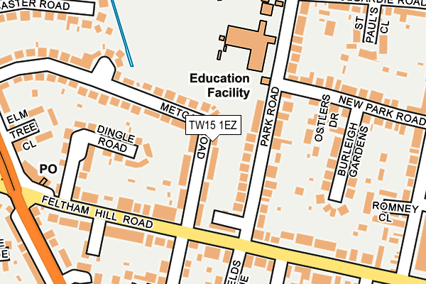 TW15 1EZ map - OS OpenMap – Local (Ordnance Survey)