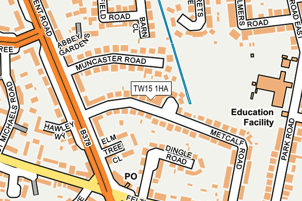 TW15 1HA map - OS OpenMap – Local (Ordnance Survey)