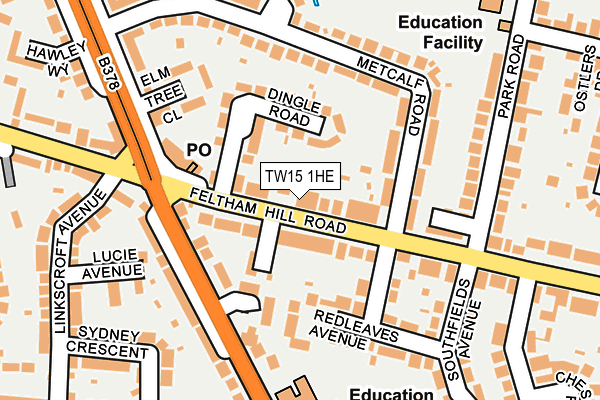 TW15 1HE map - OS OpenMap – Local (Ordnance Survey)