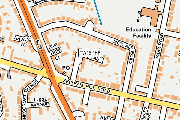 TW15 1HF map - OS OpenMap – Local (Ordnance Survey)