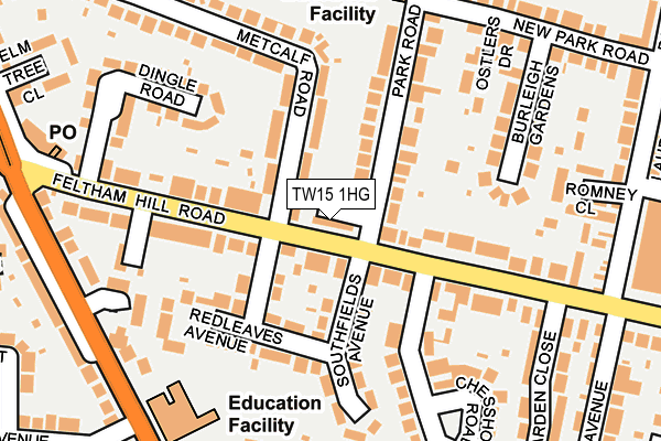 TW15 1HG map - OS OpenMap – Local (Ordnance Survey)