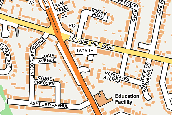 TW15 1HL map - OS OpenMap – Local (Ordnance Survey)