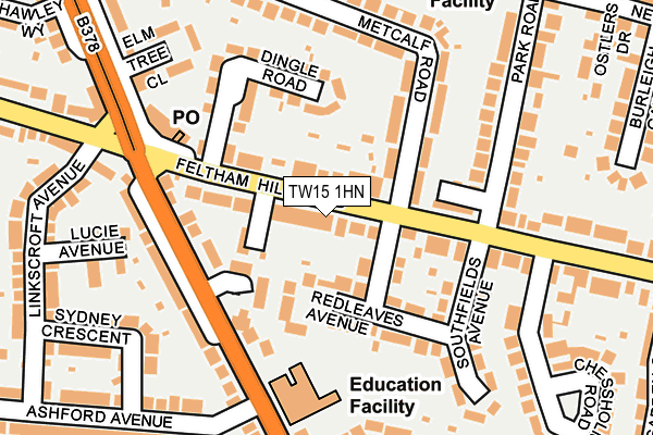 TW15 1HN map - OS OpenMap – Local (Ordnance Survey)