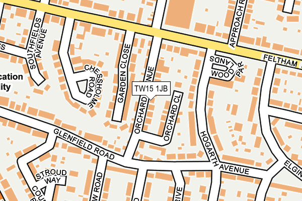 TW15 1JB map - OS OpenMap – Local (Ordnance Survey)