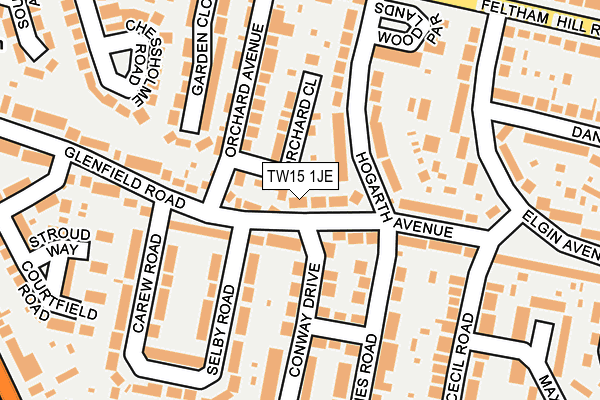 TW15 1JE map - OS OpenMap – Local (Ordnance Survey)