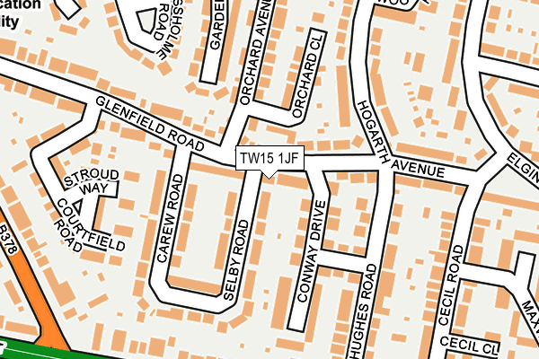 TW15 1JF map - OS OpenMap – Local (Ordnance Survey)