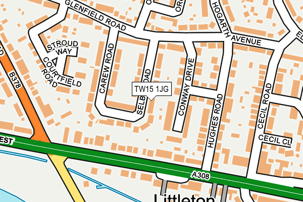 TW15 1JG map - OS OpenMap – Local (Ordnance Survey)