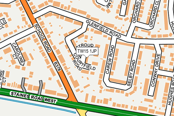 TW15 1JP map - OS OpenMap – Local (Ordnance Survey)