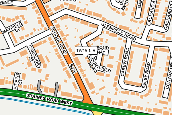 TW15 1JR map - OS OpenMap – Local (Ordnance Survey)