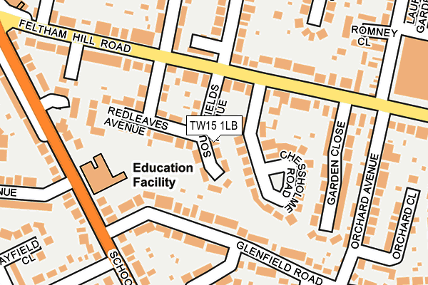 TW15 1LB map - OS OpenMap – Local (Ordnance Survey)