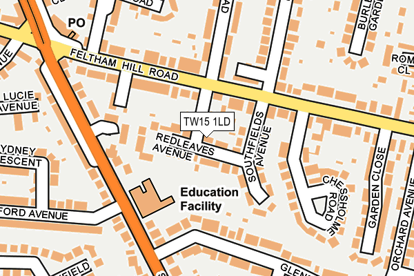 TW15 1LD map - OS OpenMap – Local (Ordnance Survey)