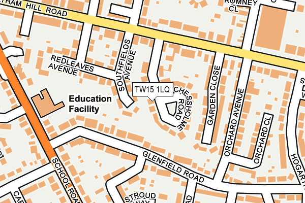 TW15 1LQ map - OS OpenMap – Local (Ordnance Survey)