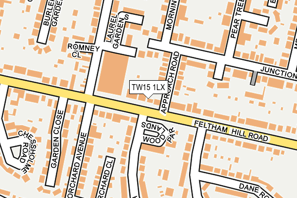 TW15 1LX map - OS OpenMap – Local (Ordnance Survey)