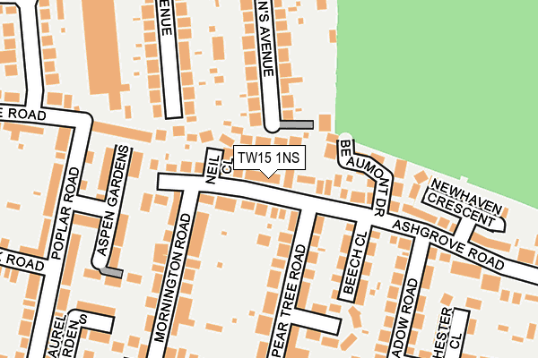 TW15 1NS map - OS OpenMap – Local (Ordnance Survey)