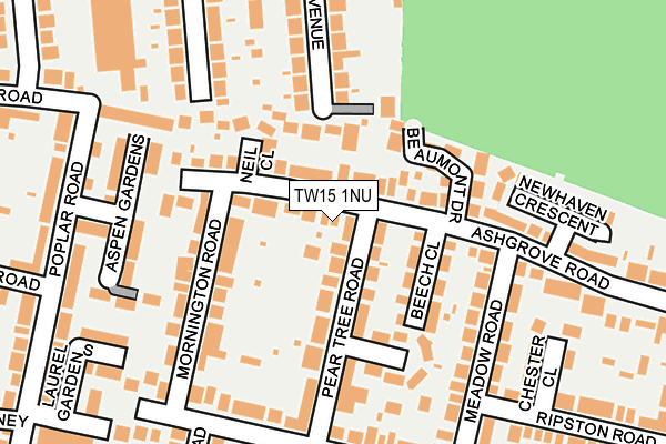 TW15 1NU map - OS OpenMap – Local (Ordnance Survey)