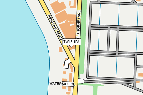 TW15 1PA map - OS OpenMap – Local (Ordnance Survey)