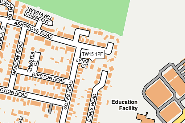 TW15 1PF map - OS OpenMap – Local (Ordnance Survey)