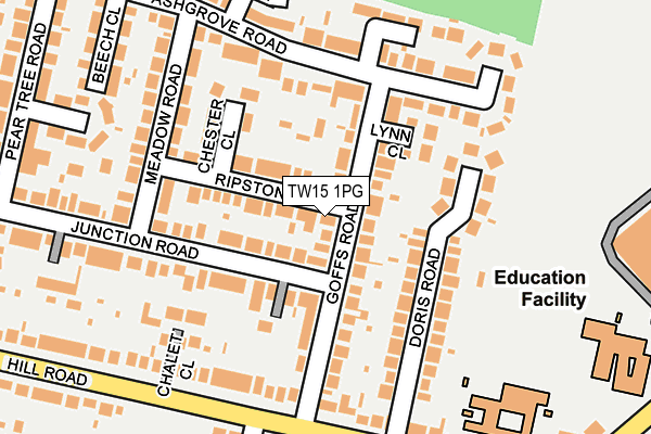 TW15 1PG map - OS OpenMap – Local (Ordnance Survey)