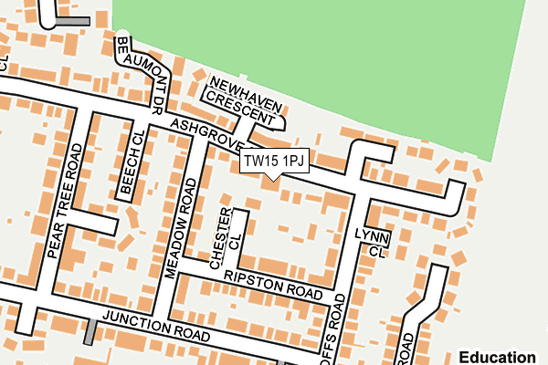 TW15 1PJ map - OS OpenMap – Local (Ordnance Survey)