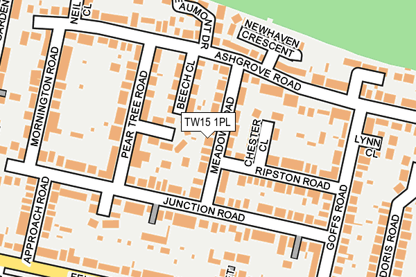 TW15 1PL map - OS OpenMap – Local (Ordnance Survey)