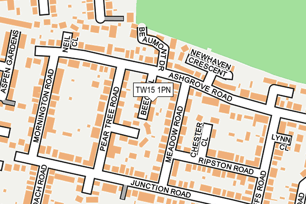 TW15 1PN map - OS OpenMap – Local (Ordnance Survey)