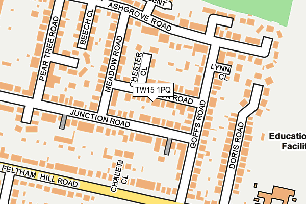 TW15 1PQ map - OS OpenMap – Local (Ordnance Survey)