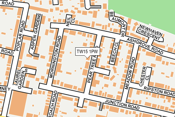 TW15 1PW map - OS OpenMap – Local (Ordnance Survey)