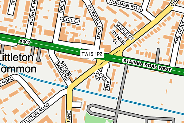TW15 1PZ map - OS OpenMap – Local (Ordnance Survey)
