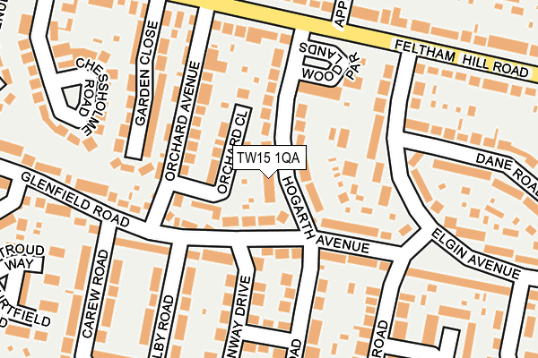 TW15 1QA map - OS OpenMap – Local (Ordnance Survey)