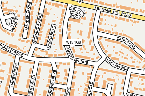 TW15 1QB map - OS OpenMap – Local (Ordnance Survey)