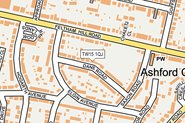 TW15 1QJ map - OS OpenMap – Local (Ordnance Survey)