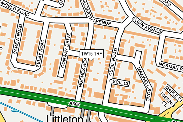 TW15 1RF map - OS OpenMap – Local (Ordnance Survey)