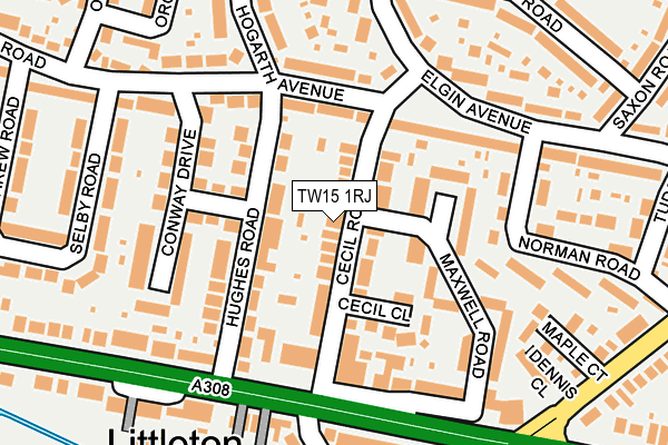 TW15 1RJ map - OS OpenMap – Local (Ordnance Survey)
