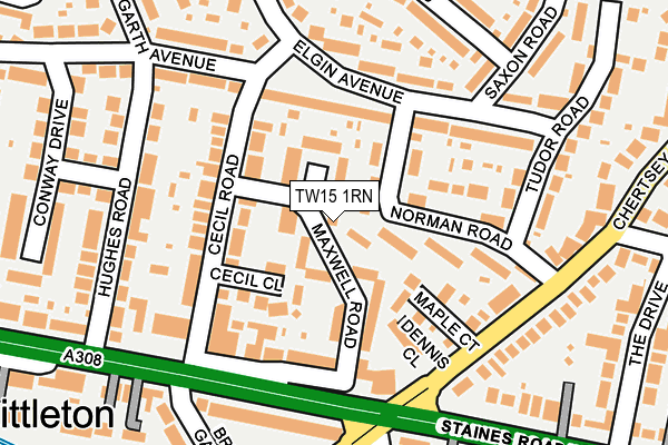 TW15 1RN map - OS OpenMap – Local (Ordnance Survey)