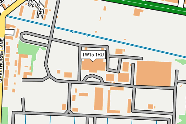 TW15 1RU map - OS OpenMap – Local (Ordnance Survey)